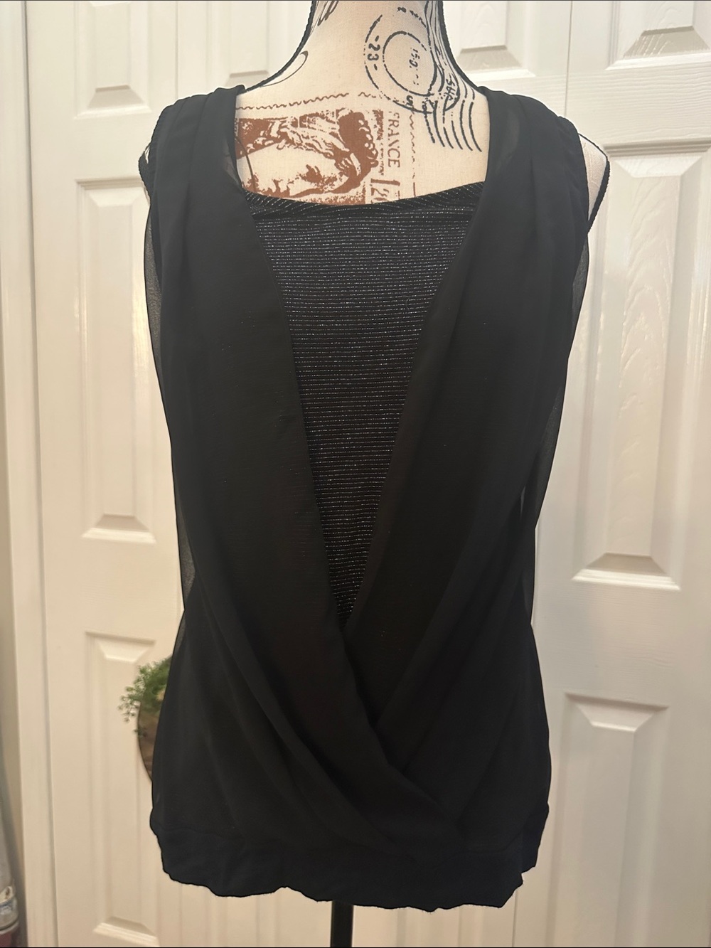 Express Black Draped Sleeveless Camisole